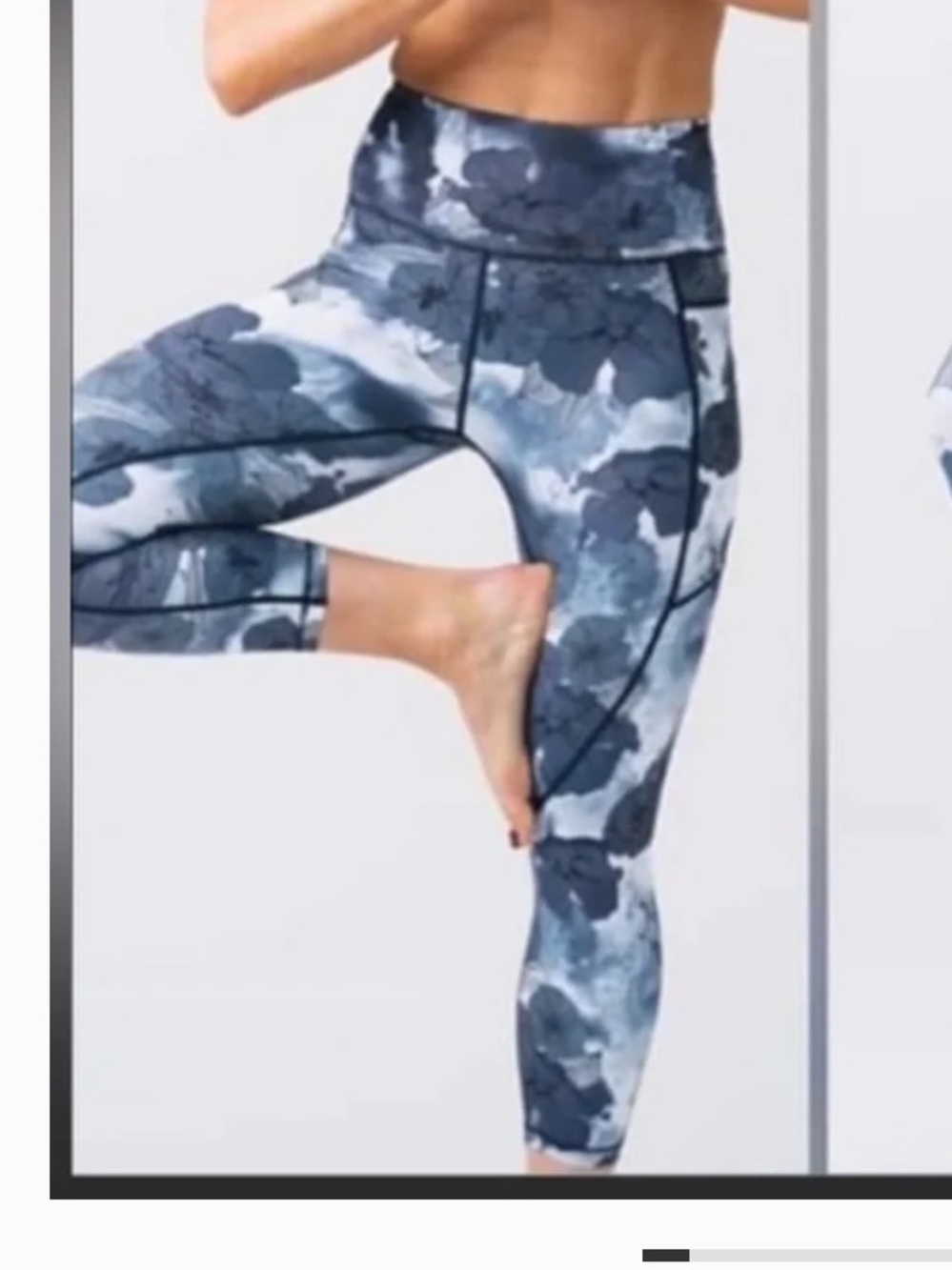 ZYIA Active Blue Floral Pocket Light n Tight Hi Rise Capri Leggings 4